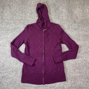 Collection Fiftynine Sweater Womens Medium Purple Cashmere Full Zip Hooded